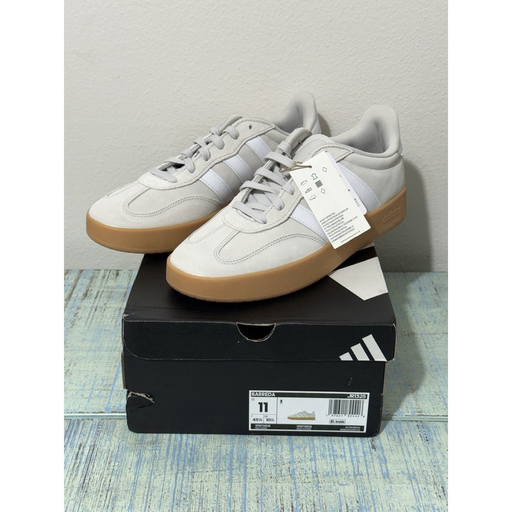 Adidas Barreda Men's Sneakers Size 11 Grey-White Gum Sole New